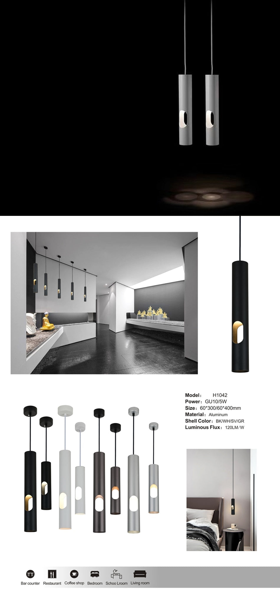 Led Downlight Long Tube Surface Mounted Gu10 Replaced Modern Aluminum LED Spotlight Living Room kItchen Store Hotel Indoor Lamp