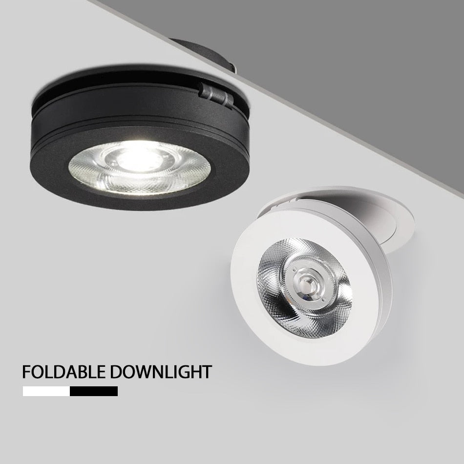 Foldable embedded LED Downlight 3W 5W 7W LED Ceiling downlight 360 degree rotatable built in COB Spot light Recessed led lamp