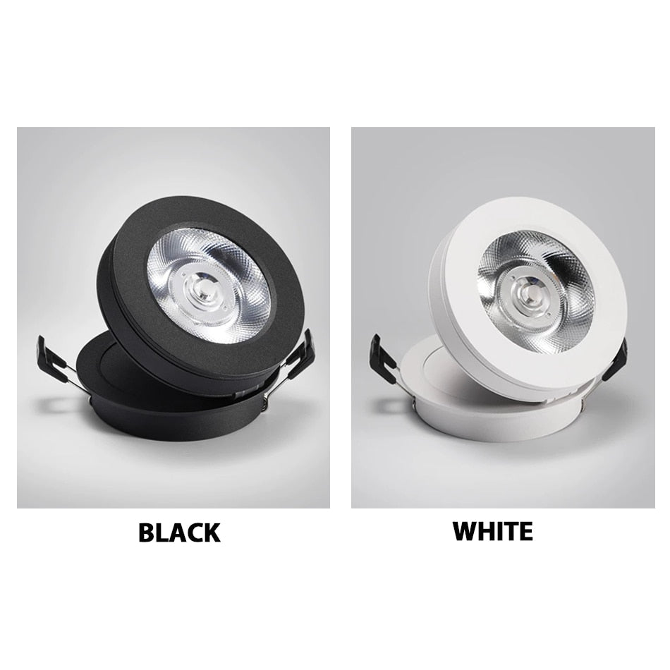 Foldable embedded LED Downlight 3W 5W 7W LED Ceiling downlight 360 degree rotatable built in COB Spot light Recessed led lamp