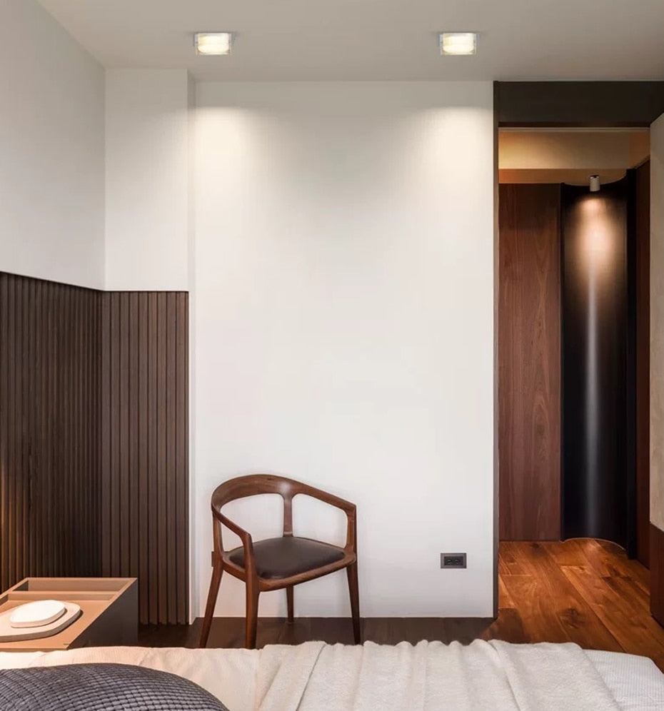 New Square Dimming LED Crystal Downlight LED Ceiling Spot Light Gold/Chrome recessed lamp kitchen Lighting for home decoration