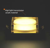New Square Dimming LED Crystal Downlight LED Ceiling Spot Light Gold/Chrome recessed lamp kitchen Lighting for home decoration