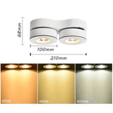 Dimmable Surface Mounted LED Downlights Angle Adjustable COB Ceiling Lamp Spot Lights 24w 20w Rotating LED Light AC85-265V