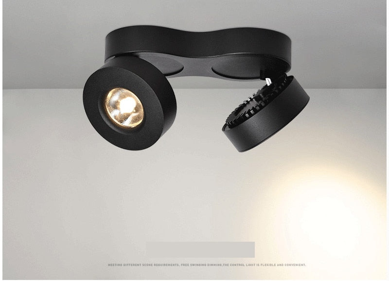 Dimmable Surface Mounted LED Downlights Angle Adjustable COB Ceiling Lamp Spot Lights 24w 20w Rotating LED Light AC85-265V