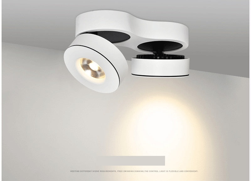 Dimmable Surface Mounted LED Downlights Angle Adjustable COB Ceiling Lamp Spot Lights 24w 20w Rotating LED Light AC85-265V