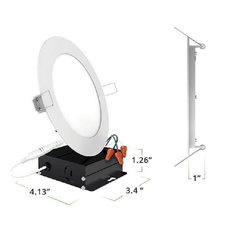 QLTEG 20pcs LED downlight 3W 6W 9W 12W 15W 18W 24W IC Rated LED Recessed Low Profile Slim Round Panel Light with Junction Box