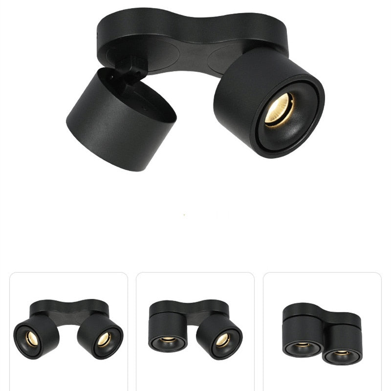 Dimmable Super Bright Rotating LED Downlights 20W 24W 30W 36W COB LED Ceiling Spot Lights AC110-220V LED Wall Lamp Indoor Lighting