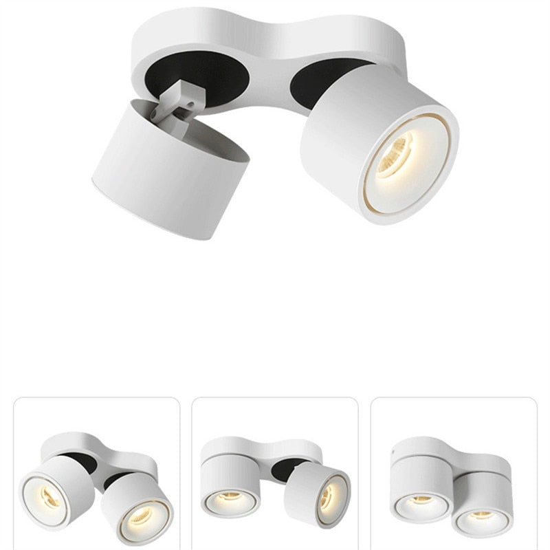 Dimmable Super Bright Rotating LED Downlights 20W 24W 30W 36W COB LED Ceiling Spot Lights AC110-220V LED Wall Lamp Indoor Lighting