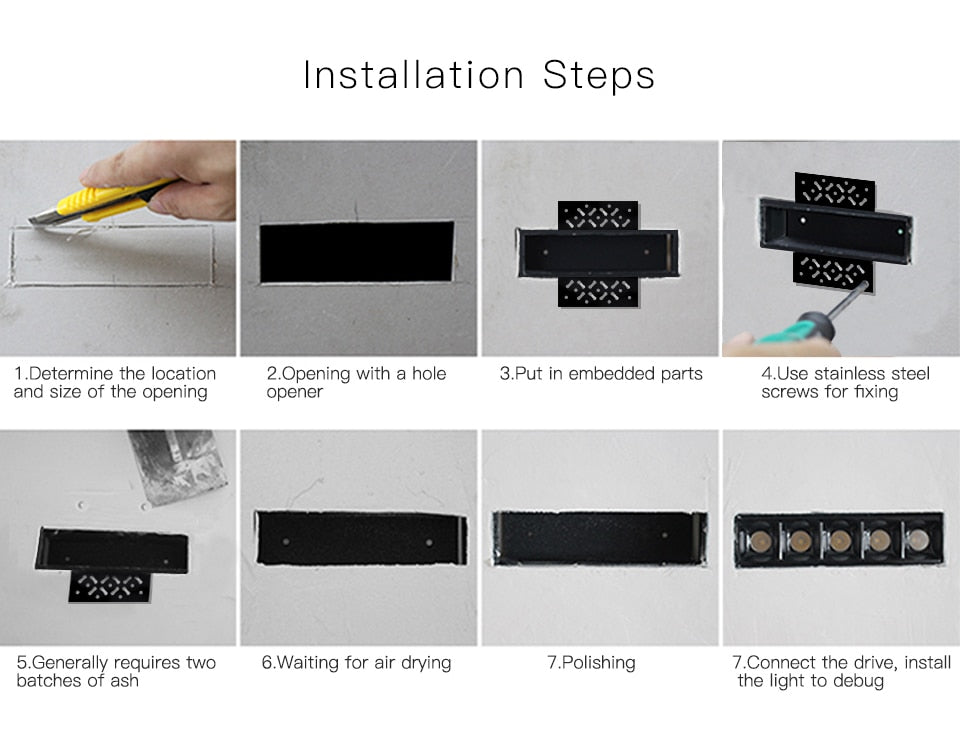 LED Downlights 5W 10W 15W Frameless Ceiling Embedded Pure Aluminum Profile Linear flush mounting Downlight Recessed Focus Dimming led Bar Light