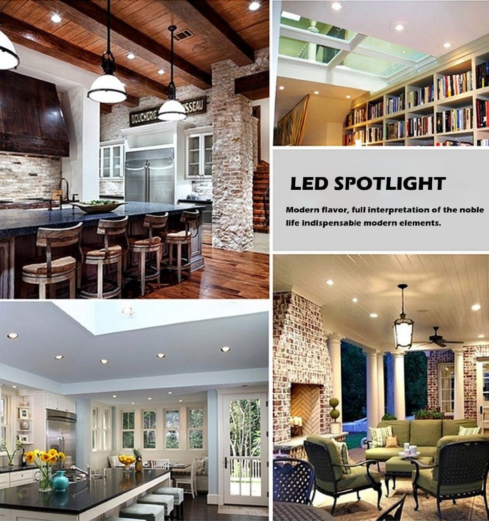 LED Downlight 10pcs/lot Dimmable LED Downlight 5W 7W 9W 12W 85-265V COB LED spot light COB Spot Recessed lamp Light Bulb