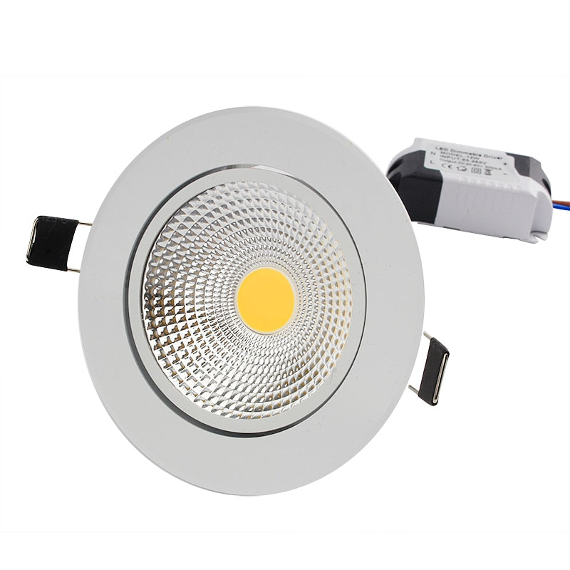 LED Downlight 10pcs/lot Dimmable LED Downlight 5W 7W 9W 12W 85-265V COB LED spot light COB Spot Recessed lamp Light Bulb