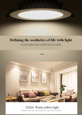  LED Downlight 3W 5W 7W Recessed Round LED Spot Lighting Bedroom Kitchen Indoor LED Down Light Lamp