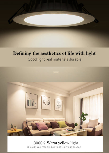  LED Downlight 3W 5W 7W Recessed Round LED Spot Lighting Bedroom Kitchen Indoor LED Down Light Lamp
