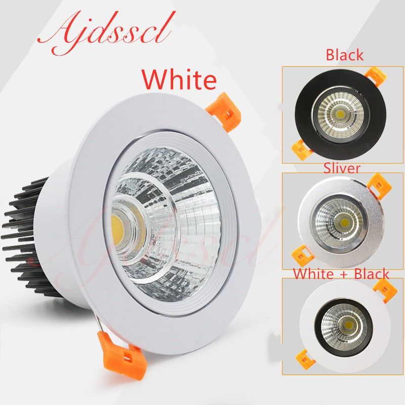 Downlight  LED Dimmable  Lamp 3w 5w 7W 12w 15w 20w  30w 40w Cob Led Spot 220V/110V Ceiling Recessed round panel light