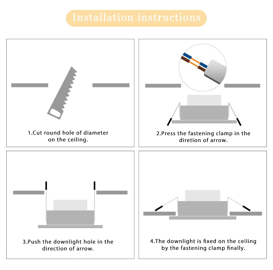 KARWEN LED Downlight AC 220V 230V 240V 5W 9W 12W 15W 18W Ceiling light White Body Led spotlight for living room kitchen