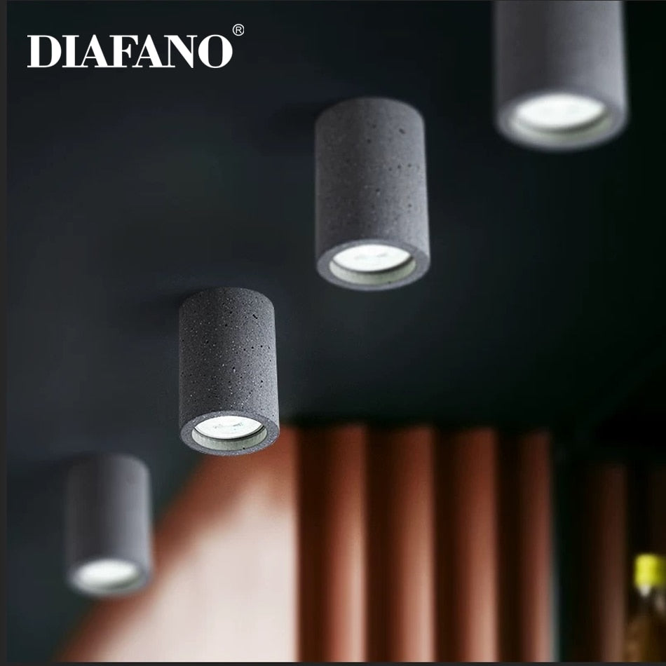 Industrial Style Cement Spotlight Bedside Hanging Wire GU10 Foyer Restaurant Coffee Decoration Downlight Retro Spotlights