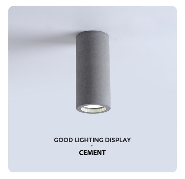 Industrial Style Cement Spotlight Bedside Hanging Wire GU10 Foyer Restaurant Coffee Decoration Downlight Retro Spotlights