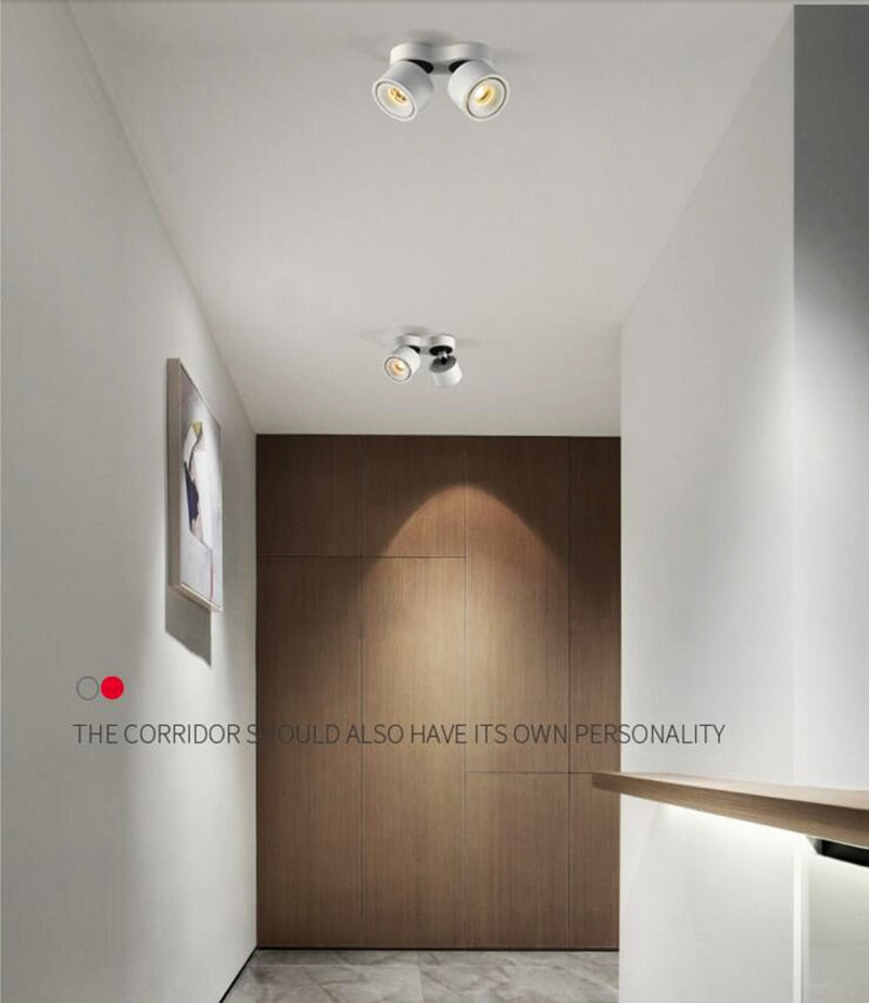 Dimmable Folding Rotating 360° LED Downlights 14W 20W 30W COB LED Ceiling Spot Lights AC85~265V LED Wall Lamps Indoor Lighting