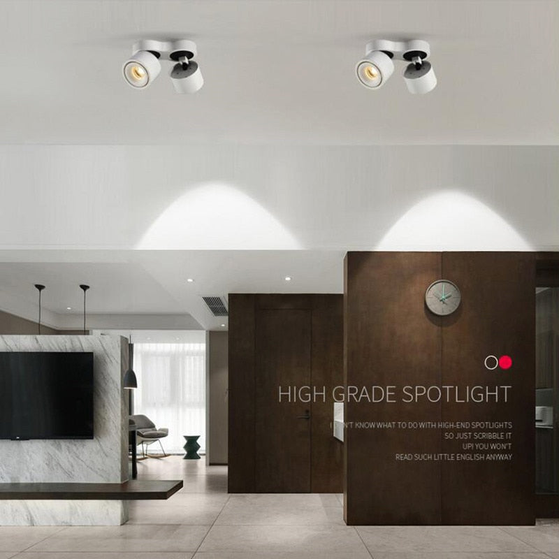 Dimmable Rotating Surface Mounted LED Downlights 20W 24W 30W 36W COB LED Ceiling Lamp Spot Lights AC85~265V LED Indoor Lighting