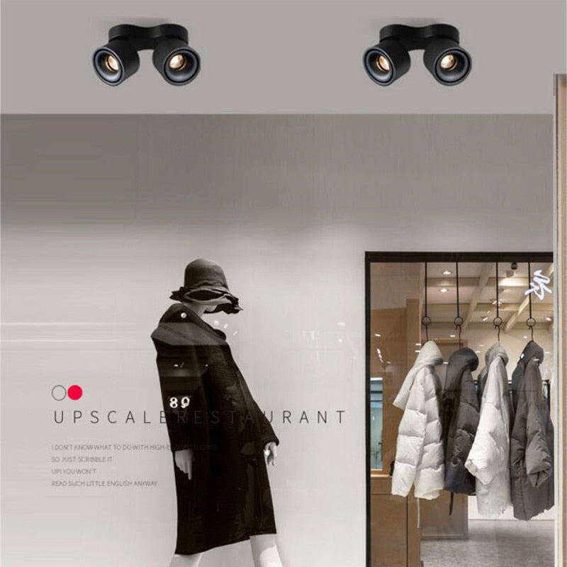 Dimmable Rotating Surface Mounted LED Downlights 20W 24W 30W 36W COB LED Ceiling Lamp Spot Lights AC85~265V LED Indoor Lighting