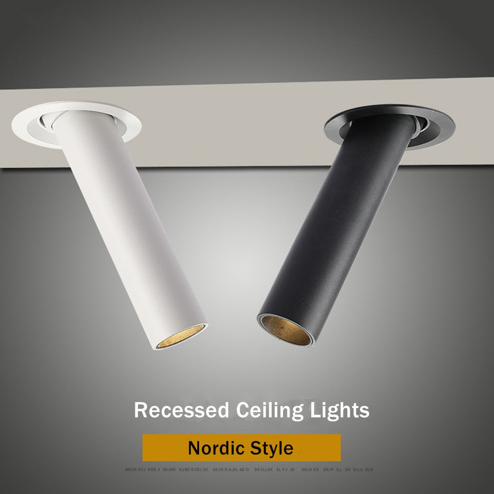 DBF Nordic Anti-Glare Recessed Downlight 12W Black/White Housing 360 Angle Rotatable 3000K/4000K/6000K LED Ceiling Spot Light