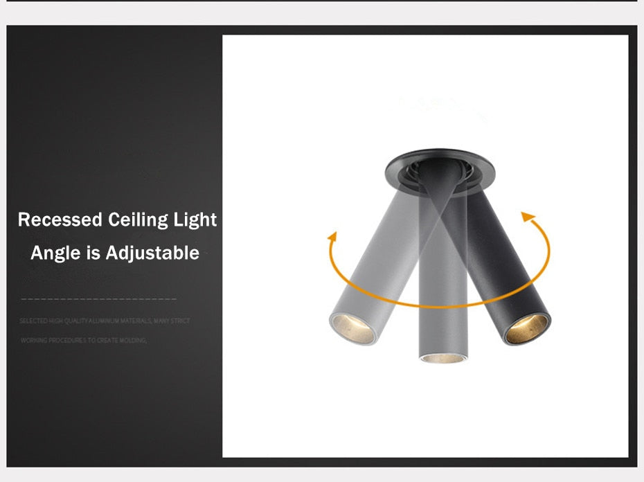 DBF Nordic Anti-Glare Recessed Downlight 12W Black/White Housing 360 Angle Rotatable 3000K/4000K/6000K LED Ceiling Spot Light