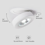 Angle Adjustable LED Ceiling Recessed Downlight 360 Degree Rotatable 3W 5W 7W 10W Ceiling Spot Light 3000K/4000K/6000K 220V