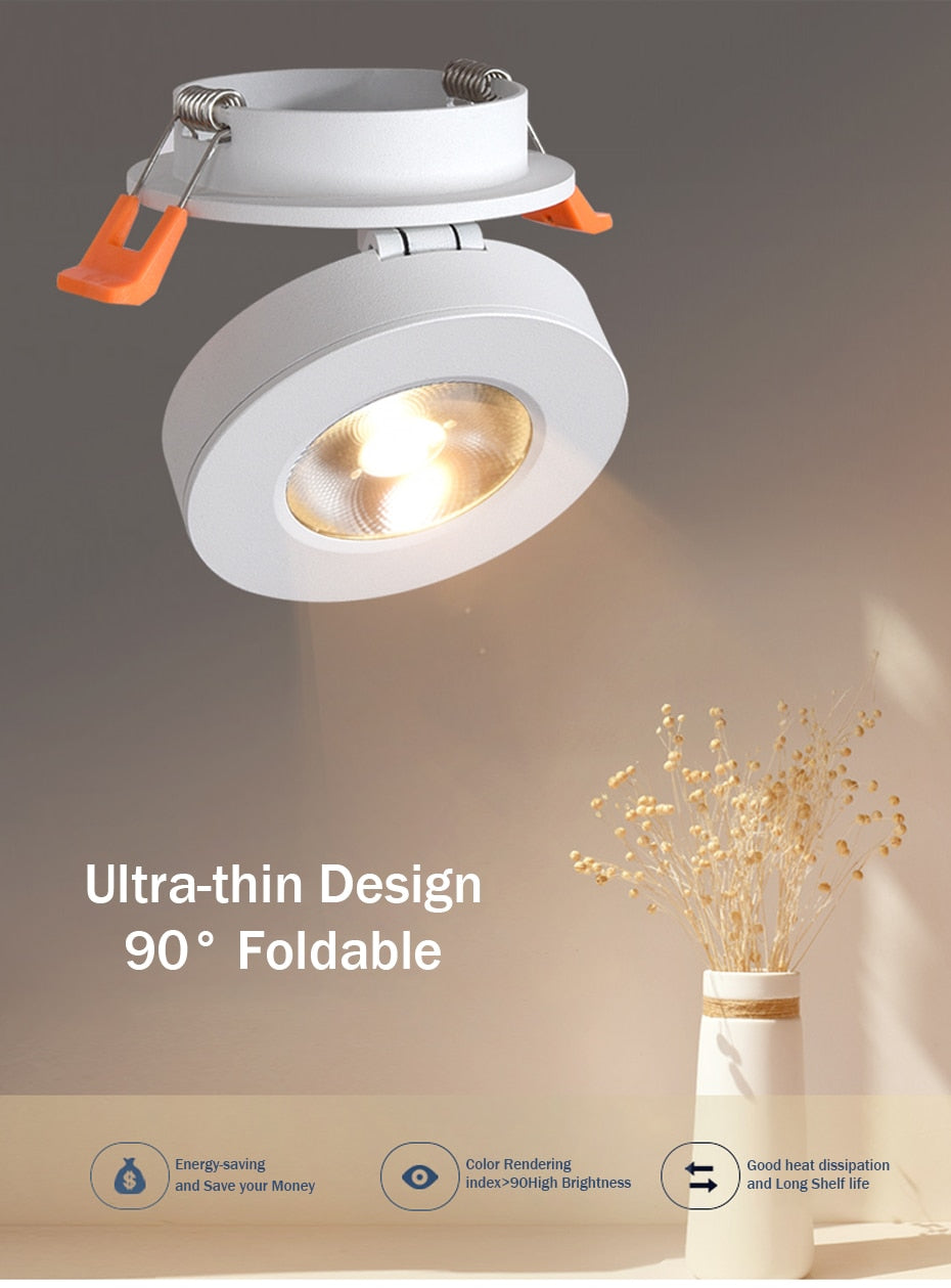 Angle Adjustable LED Ceiling Recessed Downlight 360 Degree Rotatable 3W 5W 7W 10W Ceiling Spot Light 3000K/4000K/6000K 220V