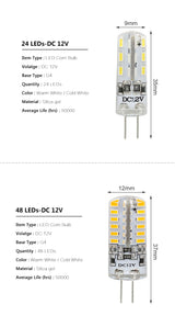 G4 LED Bulb Lamp SMD 3014 DC 12V AC 220V White/Warm White Light replace 10W 20W 30W Halogen Spotlight Chandelier
