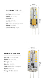 G4 LED Bulb Lamp SMD 3014 DC 12V AC 220V White/Warm White Light replace 10W 20W 30W Halogen Spotlight Chandelier