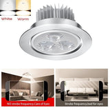 JUNEJOUR 10 PCS 3/5/7W 220-240V Dimmable LED Ceiling Downlight Recessed Cabinet Wall Spot Light Down Lamp Spot Light