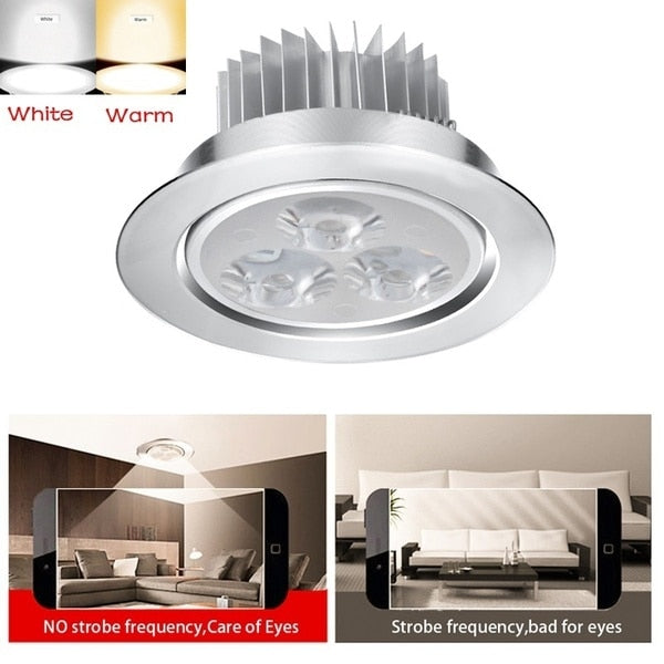 JUNEJOUR 10 PCS 3/5/7W 220-240V Dimmable LED Ceiling Downlight Recessed Cabinet Wall Spot Light Down Lamp Spot Light