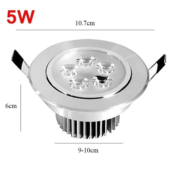 JUNEJOUR 10 PCS 3/5/7W 220-240V Dimmable LED Ceiling Downlight Recessed Cabinet Wall Spot Light Down Lamp Spot Light
