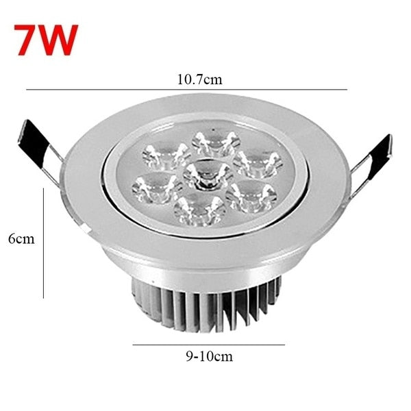 JUNEJOUR 10 PCS 3/5/7W 220-240V Dimmable LED Ceiling Downlight Recessed Cabinet Wall Spot Light Down Lamp Spot Light