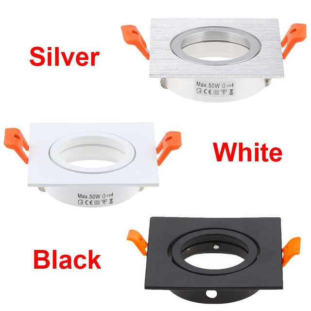 10PCS Black White Silver Round Recessed LED Ceiling Light Adjustable Frame MR16 GU10 Bulb Fixture Downlight Holder Cutout 65mm - LED Lights For Sale : Affordable LED Solutions : Wholesale Prices