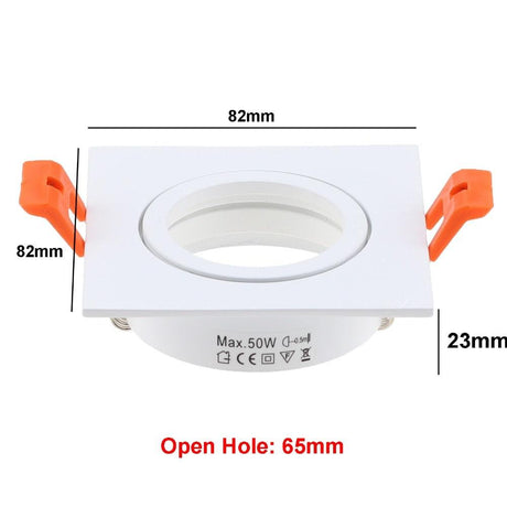 10PCS Black White Silver Round Recessed LED Ceiling Light Adjustable Frame MR16 GU10 Bulb Fixture Downlight Holder Cutout 65mm - LED Lights For Sale : Affordable LED Solutions : Wholesale Prices