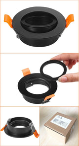 10PCS Black White Silver Round Recessed LED Ceiling Light Adjustable Frame MR16 GU10 Bulb Fixture Downlight Holder Cutout 65mm - LED Lights For Sale : Affordable LED Solutions : Wholesale Prices