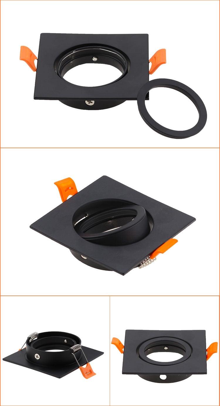 10PCS Black White Silver Round Recessed LED Ceiling Light Adjustable Frame MR16 GU10 Bulb Fixture Downlight Holder Cutout 65mm - LED Lights For Sale : Affordable LED Solutions : Wholesale Prices