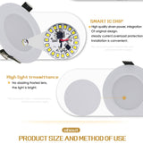 LED downlight 4pcs 7W/9W/12W/15W/18W/24W Dimmable Driveless Recessed LED Ceiling Downlight Spot light For Home Lighting Decoration Warm White