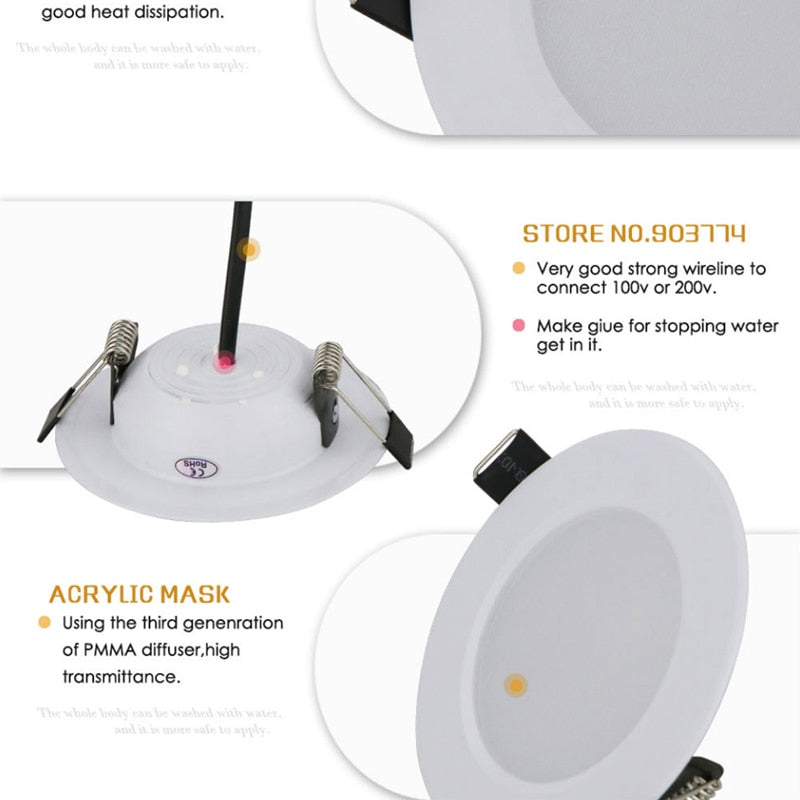 LED downlight 4pcs 7W/9W/12W/15W/18W/24W Dimmable Driveless Recessed LED Ceiling Downlight Spot light For Home Lighting Decoration Warm White