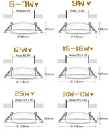 LED downlight 4pcs 7W/9W/12W/15W/18W/24W Dimmable Driveless Recessed LED Ceiling Downlight Spot light For Home Lighting Decoration Warm White