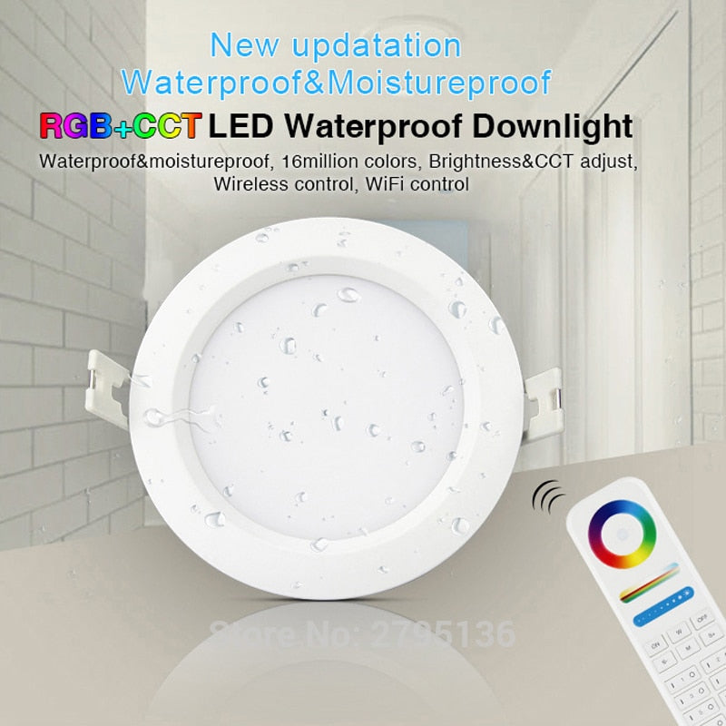 LED 6W RGB+CCT Waterproof led downlights IP54 110V 220v Moistureproof smart Led light recessed led ceiling for living room bathroom