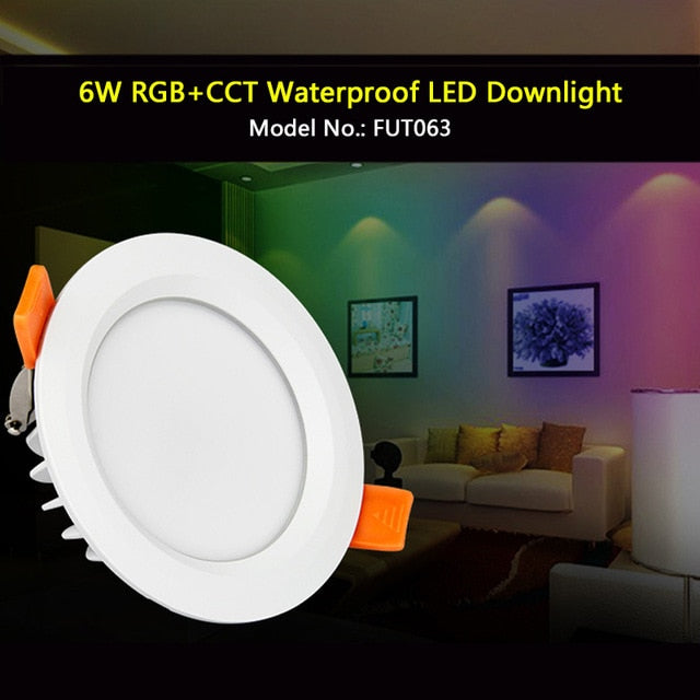 LED 6W RGB+CCT Waterproof led downlights IP54 110V 220v Moistureproof smart Led light recessed led ceiling for living room bathroom