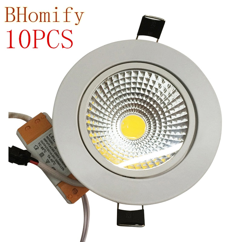 Recessed LED Ceiling Downlight 5W 7W 10W 15W 20W 25W Dimmable COB Down Light Lamp AC85V-265V White/Warm LED Spot light