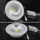 Recessed LED Ceiling Downlight 5W 7W 10W 15W 20W 25W Dimmable COB Down Light Lamp AC85V-265V White/Warm LED Spot light