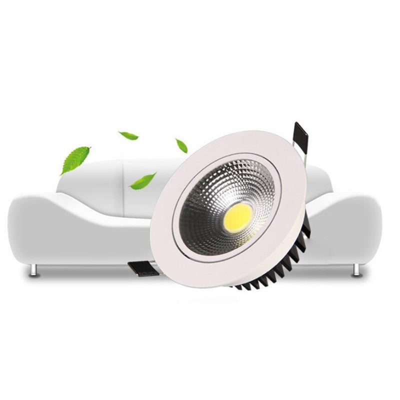 Recessed LED Ceiling Downlight 5W 7W 10W 15W 20W 25W Dimmable COB Down Light Lamp AC85V-265V White/Warm LED Spot light