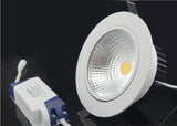 Recessed LED Ceiling Downlight 5W 7W 10W 15W 20W 25W Dimmable COB Down Light Lamp AC85V-265V White/Warm LED Spot light