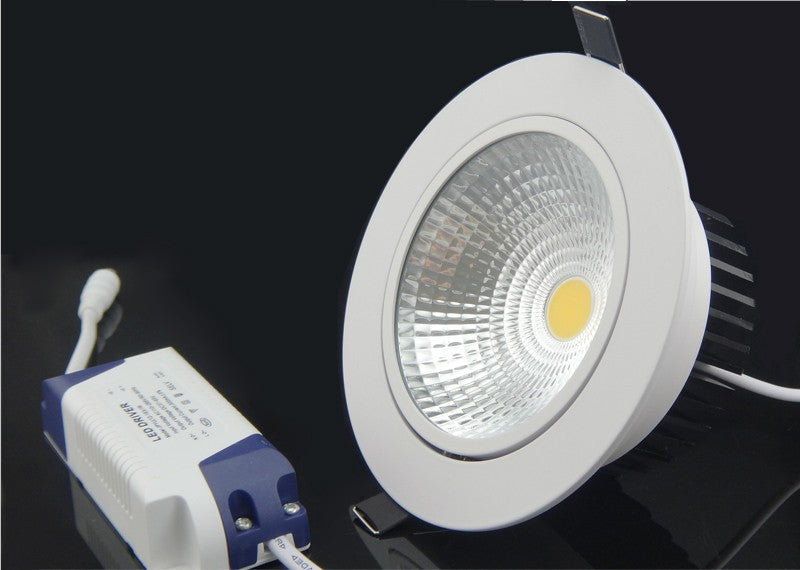 Recessed LED Ceiling Downlight 5W 7W 10W 15W 20W 25W Dimmable COB Down Light Lamp AC85V-265V White/Warm LED Spot light