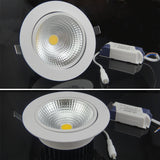Recessed LED Ceiling Downlight 5W 7W 10W 15W 20W 25W Dimmable COB Down Light Lamp AC85V-265V White/Warm LED Spot light