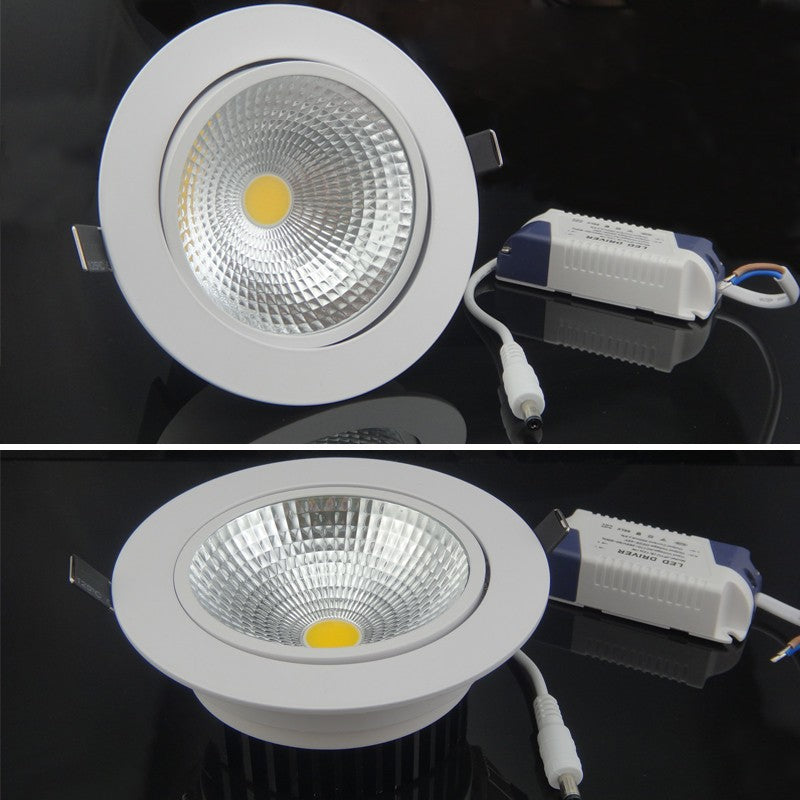 Recessed LED Ceiling Downlight 5W 7W 10W 15W 20W 25W Dimmable COB Down Light Lamp AC85V-265V White/Warm LED Spot light