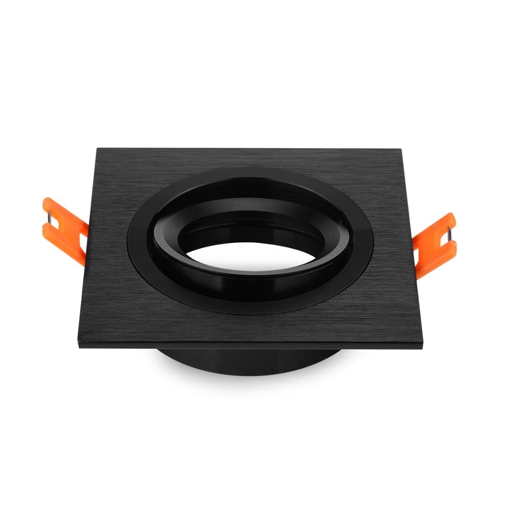 LED Downlight 10pcs/lot Black Recessed Square Downlight Holder Adjustable Frame for LED GU10 MR16